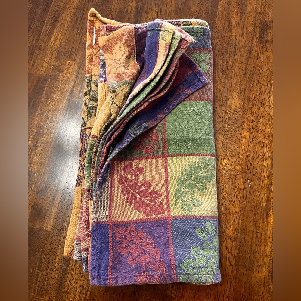 8 Jacquard Napkins, Fall Autumn Thanksgiving